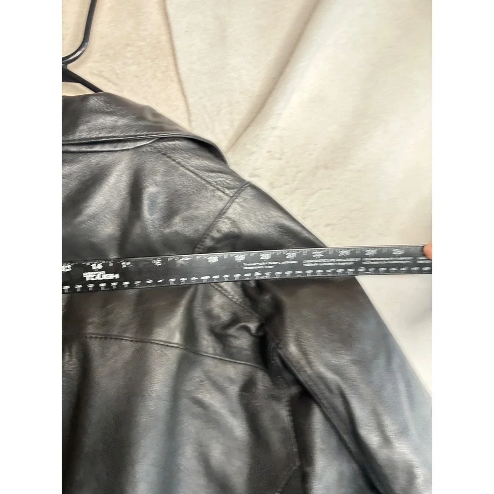 VTG Saddlery Mens Black Genuine Leather Bomber Jacket XL Flight Pilot Coat